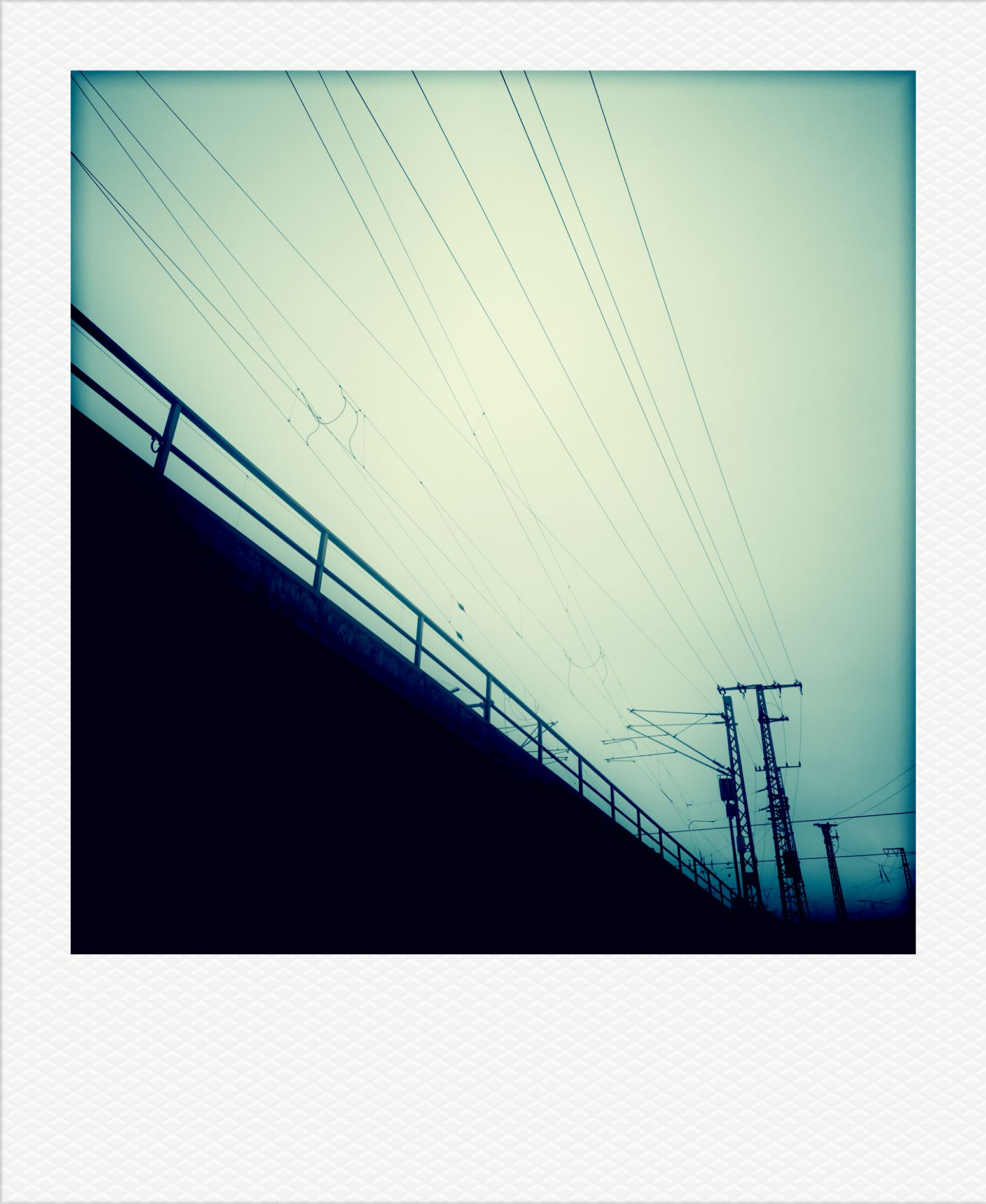 Railroad bridge and wiring.